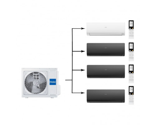 Мульти сплит-система на 4 комнаты 25+25+25+25 м2 Haier AS25S2SF2FA-W+3х AS25S2SF2FA-B/4U85S2SR5FA Flexis Super Match