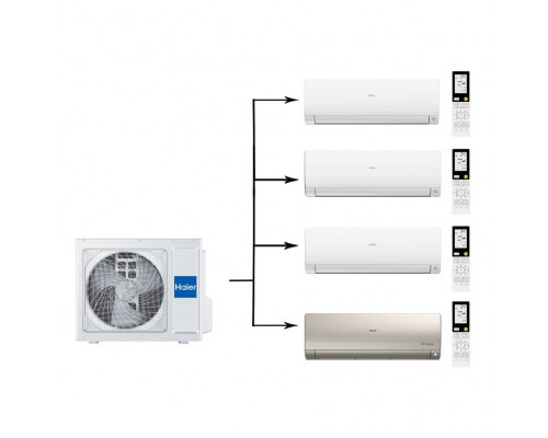 Мульти сплит-система на 4 комнаты 25+25+35+35 м2 Haier 2х AS25S2SF2FA-W+AS35S2SF2FA-W+AS35S2SF2FA-G/4U85S2SR5FA Flexis Super Match