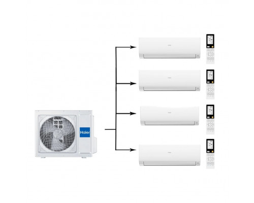 Мульти сплит-система на 4 комнаты 25+25+25+25 м2 Haier 4х AS25S2SF2FA-W/4U85S2SR5FA Flexis Super Match