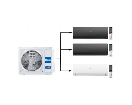 Мульти сплит-система на 3 комнаты 25+25+25 м2 Haier 2х AS25S2SF2FA-B+AS25S2SF2FA-W/3U70S2SL5FA Flexis Super Match